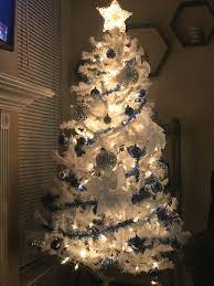 An All Blue Christmas On A Budget Blue Christmas Christmas On A Budget Christmas Decorations