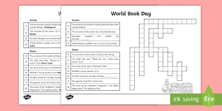 Check out the big book of crosswords, one crossword puzzle for each day of the year for only $5.99. Ks2 World Book Day Crossword