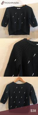 Black And White Lightning Bolt Sweater New Lf Lightning Bolt Sweater Lightning Bolt Sweater Clothes Design Sweaters