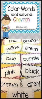 Color Words Word Cards Chevron Word Wall Bulletin Boards Color Matching Games P Kindergarten Reading Activities Vocabulary Cards Phonics Activities