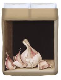 Garlic Throw Pillow by Jenny Barron