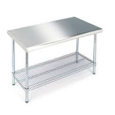 Seville Classics Work Table With Stainless Steel Top Stainless Steel Kitchen Island Stainless Steel Work Table Stainless Steel Table