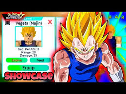 This code gave you 70 gems! New Code Amazing New Majin Vegeta Showcase In All Star Tower Defense Roblox Youtube