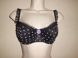 fredericks of hollywood ruffle trim demi bra lingerie size large new black ebay
