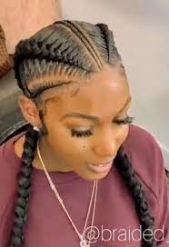Pin By Tayna Taynasilva On Glamour Braids Hairstyles For Ladies Braided Hairstyles Braids For Black Hair Two Braid Hairstyles