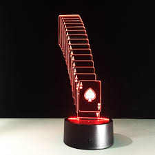 Folding Poker 3d Led Lamp 7 Color Change Desk Table Light Usb Led Battery Light Casino 3d Illusion Led Light Novelty Toy Gift 3d Led Lamp 3d Illusionillusion Led Aliexpress