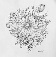 You can edit any of drawings via our online image editor before downloading. 41 Trendy Tattoo Ideas Rose Sketches Sunflowers Flower Bouquet Drawing Bouquet Tattoo Flower Bouquet Tattoo