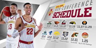 October 18, 2019 (friday) 7 p.m. Iowa State Announces Non Conference Schedule Iowa State University Athletics