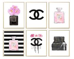 Chanel Chanel Print Coco Chanel Wall Art Vanity Decor Makeup Decor Chanel Set Chanel Wall Art Fashion Wall Art Bedroom Decor Fashion Wall Art