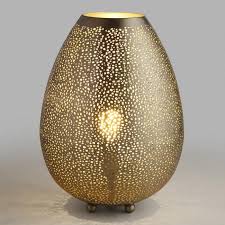 Crafted Of Iron With A Pewter Finish Our Teardrop Shaped Table Lamp Features Irregular Perforations That I Floor Lamp Shades Mini Accent Lamps Nightstand Lamp