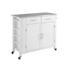 Search more hd transparent cart icon image on kindpng. Crosley Savannah Stainless Steel Top Kitchen Island Cart In White Bed Bath Beyond