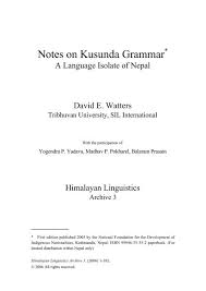 Check spelling or type a new query. Notes On Kusunda Grammar Ucsb Linguistics