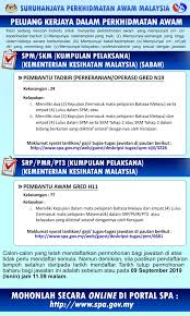 Portal kerja kosong membuka peluang pekerjaan di jabatan akauntan negara malaysia (janm) yang. Iklan Suruhanjaya Perkhidmatan Awam Malaysia Spa Facebook