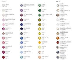 Color Charts Swarovski Crystal Beads And Jewelry