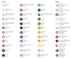 color charts swarovski crystal beads and jewelry