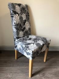 Grey With Charcoal Grey Leaf Chair Cover Chair Covers Chair Chair Cover