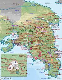 Contornos, divisiones, principales ciudades, carreteras, color (blanco). Estiria Grecia Wikipedia La Enciclopedia Libre