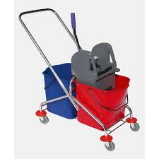 1 sac contenance 100l, deux seaux. Chariot De Nettoyage L X L 430 X 730 Mm En Metal 2 Seaux De 27 L Avec Barre De Poussee Presse A Essorer A Double Coloris Chrome 4260206871248