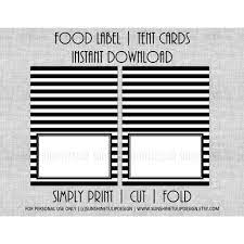 .featuring pretty hand drawn looking borders with lots of polka dots and gingham :) i love making these. Printable Food Label Tent Cards Black White Stripe All Occasion Card Sunshinetulipdesign