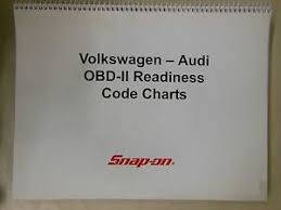 Details About Snap On Vw Audi Obd Ii Readiness Code Charts 2004