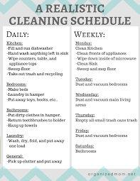 Realistic Cleaning Chart 2 House Cleaning Tips Deep