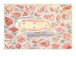 pork cuts chart art print by art com