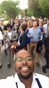 Our dear friend Jamie Faull got married yesterday 👰. This is how we  marched him and his bride Kelly from the chapel to the reception. So happy  for you two. ❤️, Vid credit: Motheo Moleko