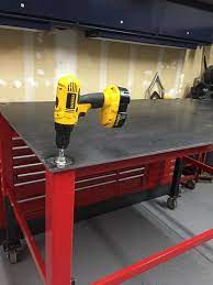 Adjustable Welding Shop Table The Garage Journal Board Welding Table Welding Shop Welding Bench