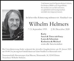 Traueranzeigen von Wilhelm Helmers