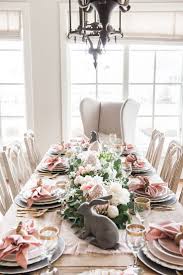 Home With Holly J Pink Easter Tablescape Table Setting Place Setting Bunnies Napkin Rin Spring Table Decor Easter Table Settings Easter Table Decorations