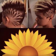 Sunflower Shaved Design In Hair Shaved Hair Designs Hair Designs Shaved Head Designs