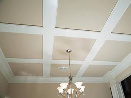 How To Install Grasscloth On A Coffered Ceiling Coffered Ceiling Diy Diy Ceiling Ceiling Trim