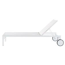 Create paradise in your own backyard with patio furniture from bed bath & beyond. White Aluminium Sun Lounger On Wheels Antalya Maisons Du Monde