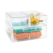 2 pcs set stackable drawer shoe box storage container closet shoe organizer. Clear Shoe Drawers Clear Stackable Shoe Drawer The Container Store