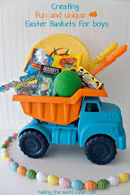 Finding easter gifts for boys might seem challenging. How To Create Fun And Unique Easter Baskets For Boys Toddler Boy Easter Basket Homemade Easter Baskets Unique Easter Baskets