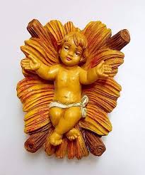 Baby Jesus In Cradle Cm 12 4 7 Inch Pellegrini Nativity Scene Small Size Statue Wood Stained Plastic Pvc Traditional Arabic Indoor Outdoor Use Vaticanum Com
