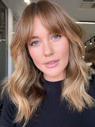 Without compromising about the attractiveness of the hair style you can carry medium hairstyle with baby bangs so well. Pin On Hair