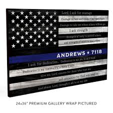 Black And White American Flag Meaning No Blue Line Thin Blue Line Sign Custom Police Officer Prayer Police Academy Graduation Gift Thin Blue Lines Name Signs Blue Line