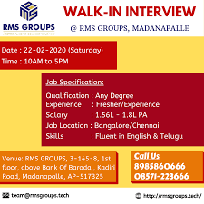 Walk In Interview Rms Groups In 2020 Pa Jobs Job Specification Fluent English