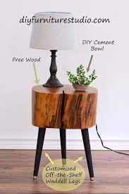 How To Make A Tree Stump Side Table With Diy Legs Tree Stump Side Table Rustic Furniture Diy Rustic Furniture