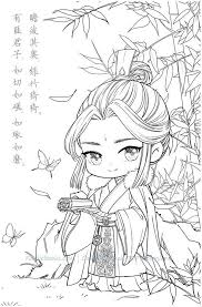 Download Chinese Anime Portrait Coloring Page Pdf In 2020 Coloring Books Cute Coloring Pages Coloring Pages
