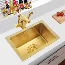 Proflo 25 single basin stainless steel kitchen sink with 3 holes drilled and left drain. 2021 Rose Gold Sink Under Counter Basin Kitchen 304 Stainless Steel Single Bowl 30 Inch From Qqq541278 103 80 Dhgate Com