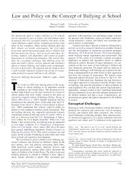 Pdf Law And Policy On The Concept Of Bullying At School