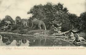 The park is located in the neighbourhood of crystal palace in south london. Reproduction Of Postcard Of Early Dinosaur Sculptures At Crystal Palace Park In Sydenham The Full Size Models Wer Crystal Palace Giclee Print Modern Postcards