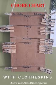 Chore Chart With Clothespins Stay Organized Small