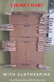 chore chart with clothespins stay organized small