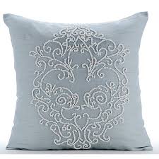 Designer Light Blue Throw Pillow Cover 16x16 Art Etsy Light Blue Throw Pillows Light Blue Pillows Blue Throw Pillow Cover