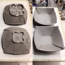 Get clay and apply pressure to make clay flat enough to be able to enter the slab. Inside Vs Outside Again Beginner Pottery Slab Ceramics Pottery Handbuilding