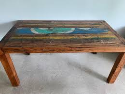 Recycled Indonesian Boat Wood Dining Table Furniture Home Living Furniture Tables Sets On Carousell