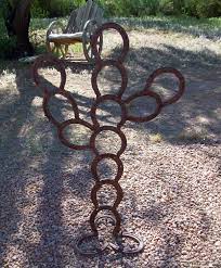 Horseshoe Cactus Yard Art Rusty Arizona Cactus Yard Art Horseshoe Projects Horseshoe Art